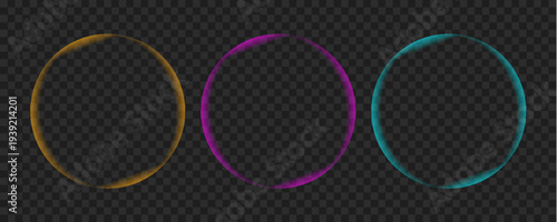 A vibrant arrangement of translucent circular bubbles in various colors against a dark checkered background high-quality