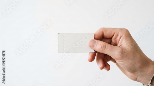 Wallpaper Mural Hand Holds Blank Card Prominently In Simple Style Torontodigital.ca