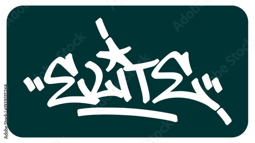 Elite Graffiti Tag Representing the Top Level Competition and Selective Talent in Professional Sporting Leagues.
