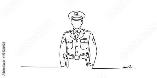 Police Officer in Formal Uniform Portrait