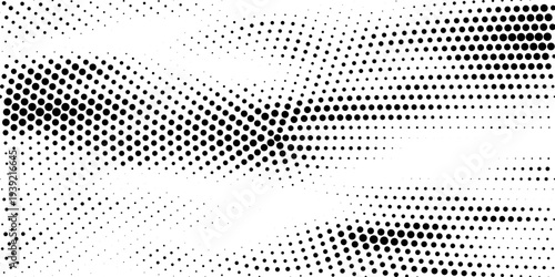 Background with monochrome dotted texture. Polka dot pattern template. Halftone vector Technology Background