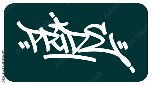 Pride Graffiti Tag Capturing the Dignity and Self Confidence of Competitive Athletes in a Bold Street Art Style.