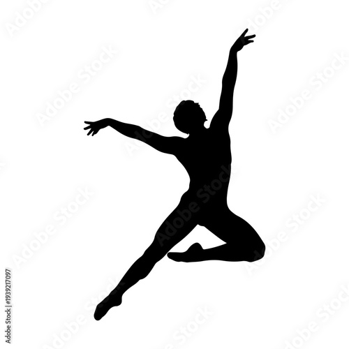 Silhouette of a Dancer in Mid-Leap.