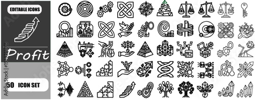 Business Profit Growth Strategy with Financial Success, Revenue Increase, Investment Return and Corporate Profitability Concept for Modern Business and Finance