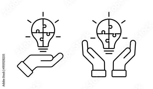 Creative Light Bulb Icon Vector Set. Idea Inspiration Innovation Symbol