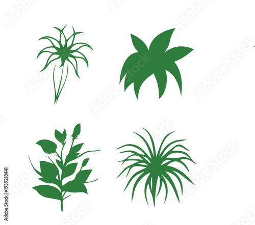 Set of green leaf icons. Leaves of trees and plants. Leaves icon. Collection green leaf. Elements design for natural, eco, bio, vegan labels. Vector