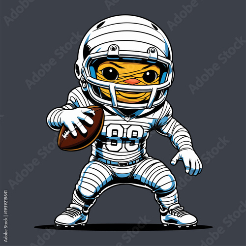 cute vector mummy cartoon playing american football