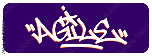 Agile Graffiti Tag Highlighting Superior Nimbleness and Fast Directional Changes in Competitive Sports Action.