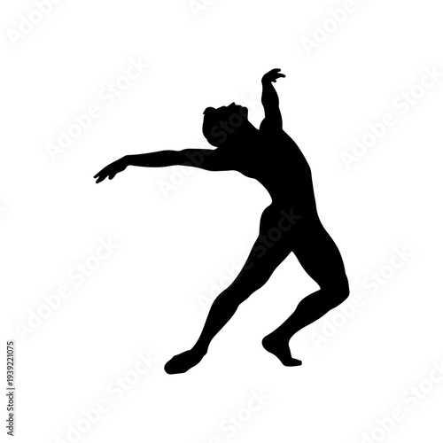 Silhouette of a Dancer in a Dynamic Pose.