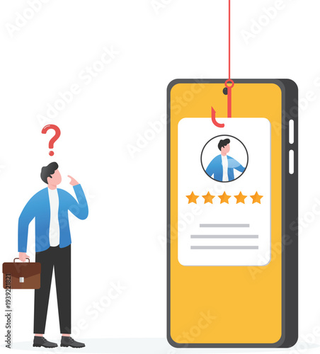 User Profile Being Fished Out of Smartphone with Hook