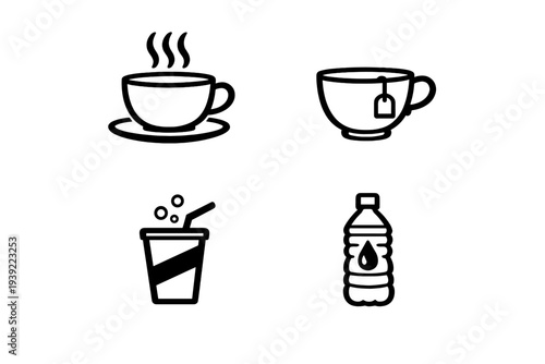 This minimalist white icon on a black background illustrates the process of recycling plastic water bottles into sustainable fabric for clothing like a t-shirt.