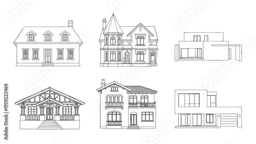 Architectural House Blueprints Collection vector