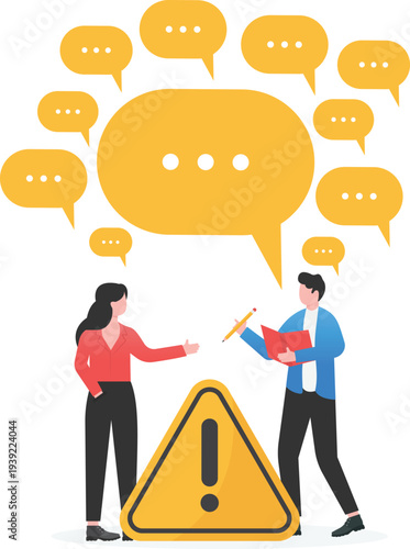 Business Team Discussing Risk and Warning Signs