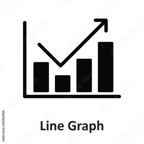 Line Graph Vector icon which can easily modify or edit