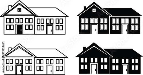 House building exterior design elements for architecture projects