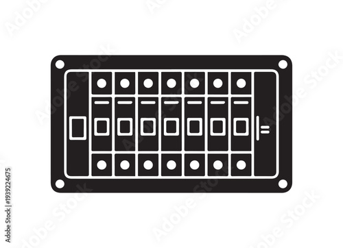 Residential electrical circuit breaker silhouette panel used for power control and safety protection