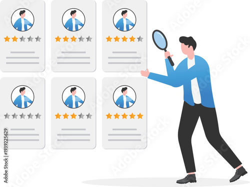 Recruiter Using Magnifying Glass to Search Professional Profiles