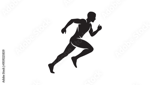 Dynamic Silhouette Runner Sprinting Vector Illustration for Fitness and Motivation Designs