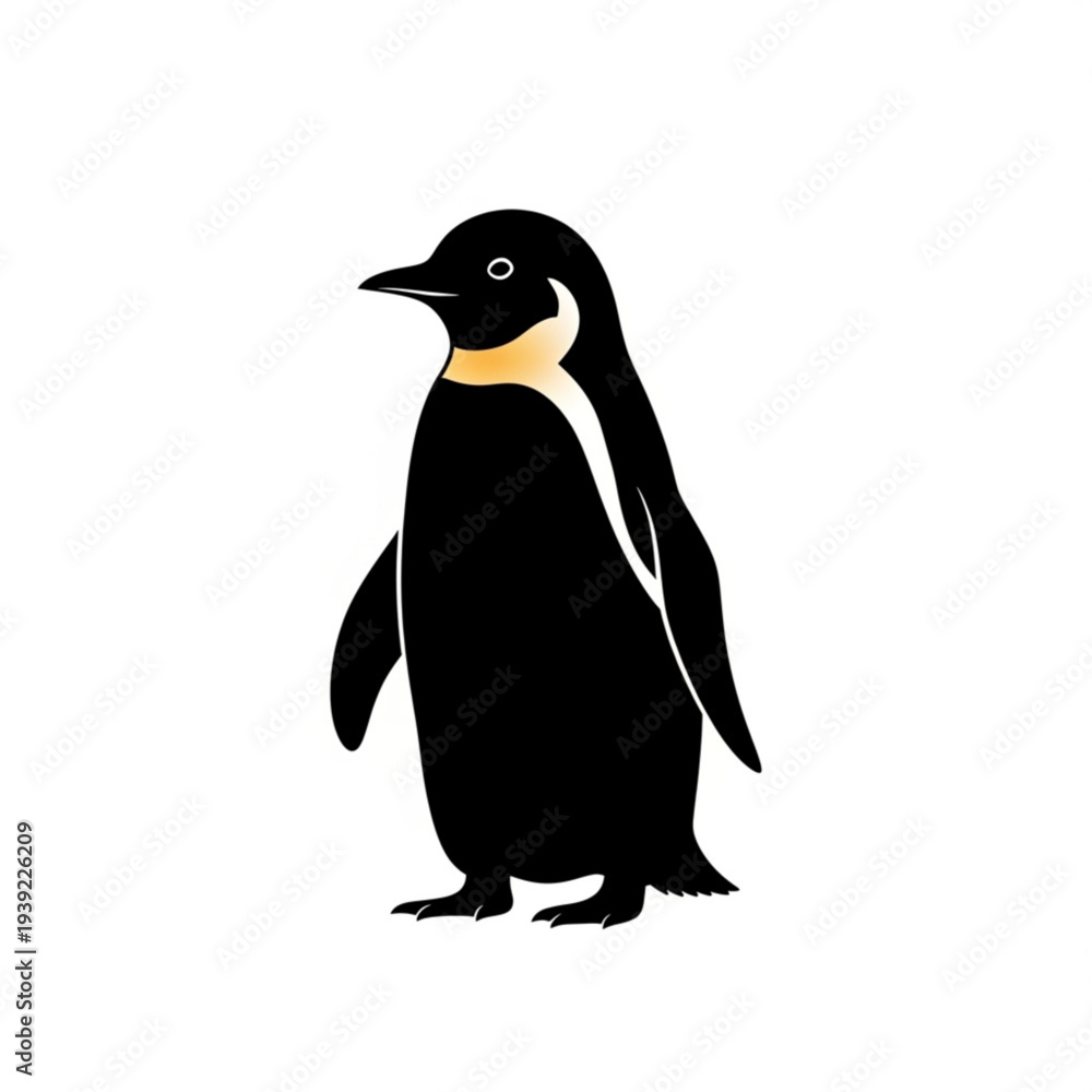 Fototapeta premium A minimalist vector illustration of a penguin standing on a white background