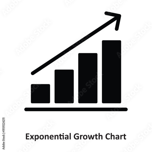 Exponential Growth Chart Vector icon which can easily modify or edit