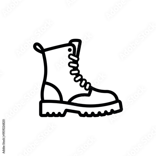 Simple Black and White Work Boot.