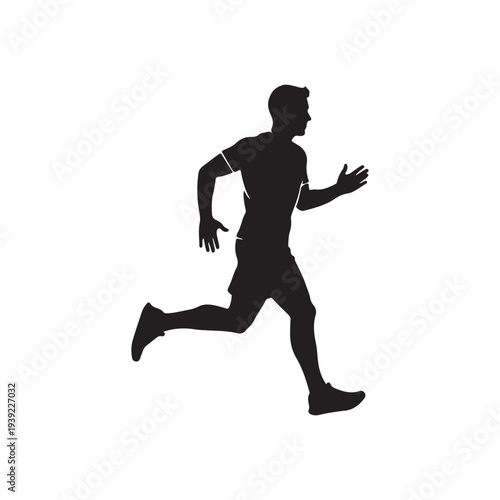 Dynamic Silhouette Runner Vector Illustration for Fitness and Sports Designs