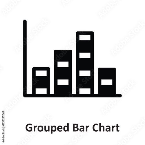 Grouped Bar Chart Vector icon which can easily modify or edit