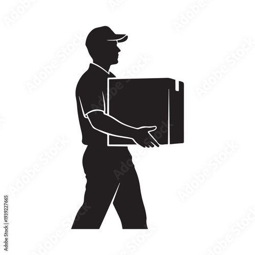 Minimalist Businessman Carrying Blank Digital Tablet Vector Illustration for Corporate Presentations and Tech Designs