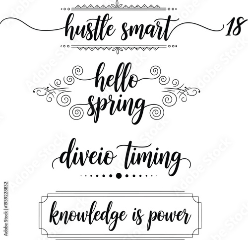 A collection of inspirational and motivational phrases in elegant typography