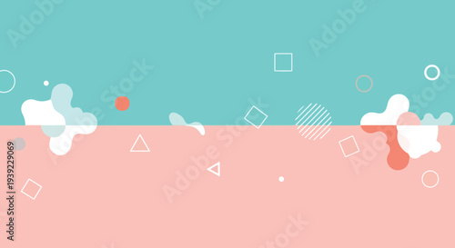 Abstract geometric shapes and colors create a modern background silhouette