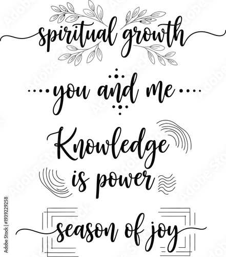 Elegant calligraphy quotes on a white background featuring inspirational phrases