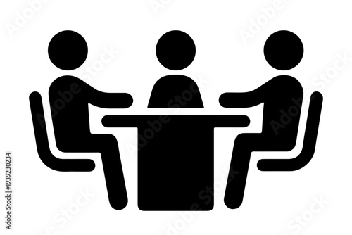 Employee team, professional collective outline icons. Line signs group of four people. Vector isolated pictograms for web and app on white background