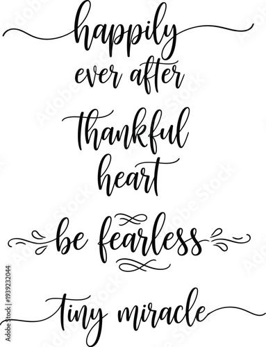 Inspirational quotes written in elegant script on a white background