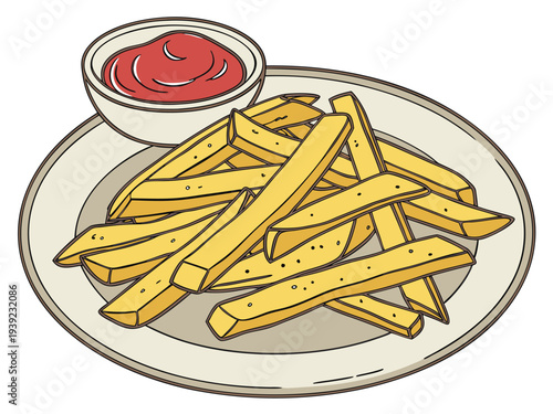 french fries with ketchup
