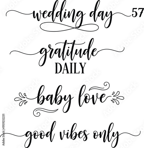 Elegant calligraphy phrases for various life events and daily inspiration