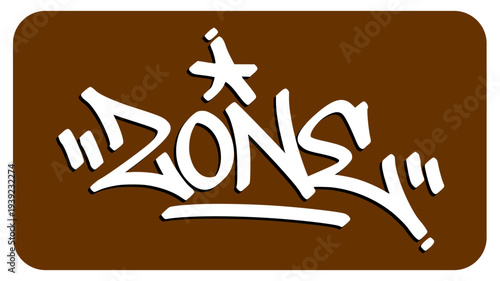 Zone Graffiti Tag Representing the Flow State and Peak Concentration for Unstoppable Athletic Performance.