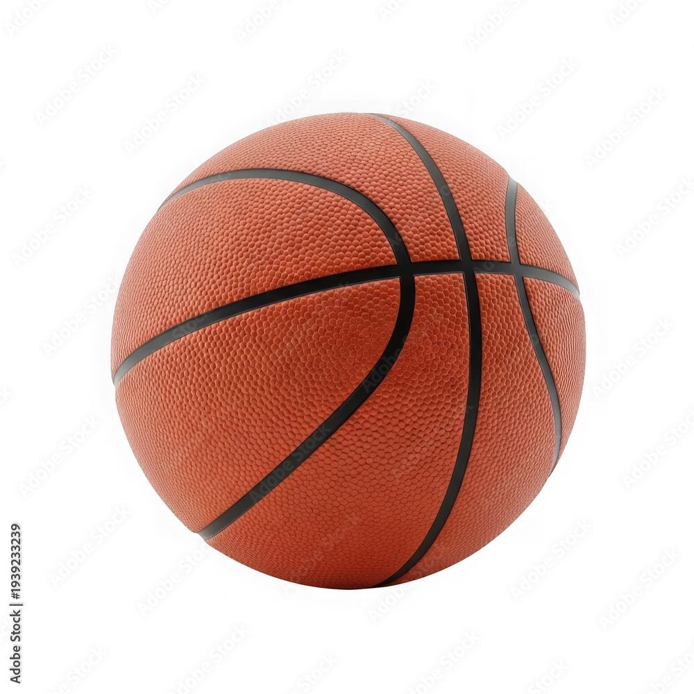Fototapeta premium A close-up view of a textured orange basketball isolated on transparent background