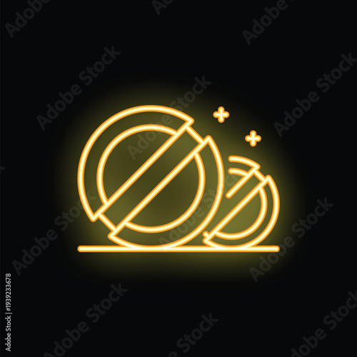 Neon sign showing two round tablets with a line through the middle symbolizing medicine and healthcare