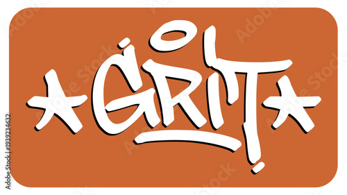 Grit Graffiti Tag Capturing the Raw Perseverance and Mental Resilience of Competitive Sports Performance.