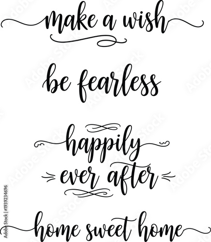 Inspirational quotes in elegant script on a white background