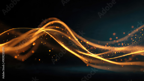 Abstract energy waves flowing smoothly in a vibrant, dynamic scene, captured from a unique viewpoint.