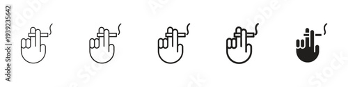 Hand holding cigarette icon