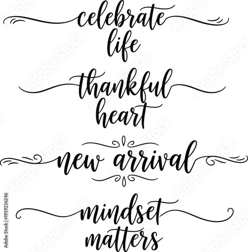 Elegant calligraphy quotes on a white background for inspiration and reflection