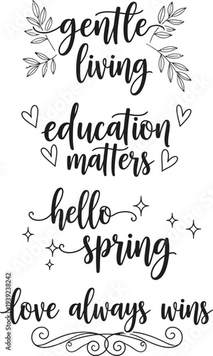 Elegant calligraphy showcasing inspirational quotes and seasonal greetings