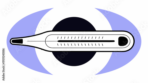 Minimalist Medical Thermometer Vector Icon for Temperature Check