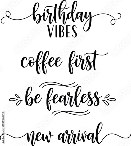 Aesthetic calligraphy quotes on a white background for various occasions and moods