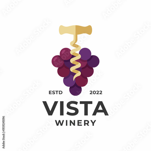 This logo features a stylized grape cluster and corkscrew, representing the essence of winemaking and the vineyard's commitment to quality since 2022. A perfect vintage.