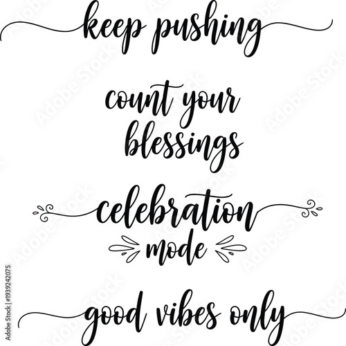 Inspirational quote poster with motivational phrases and decorative elements