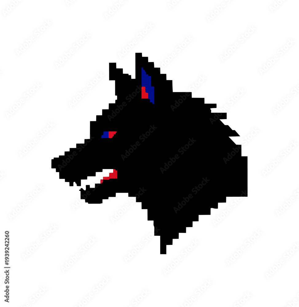 Fototapeta premium Abstract pixelated shapes on black background