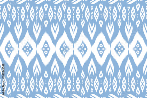 Wallpaper Mural THAI FABRIC WHITE BLUE SEAMLESS PATTERN Torontodigital.ca